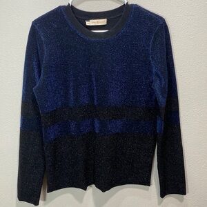 Tory Burch blue black shimmering sweater